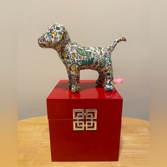 Victoria's Secret Other - Victoria's Secret PINK VS Dog Plush Graffiti 8.5" X 6" Doodle Drawings Words